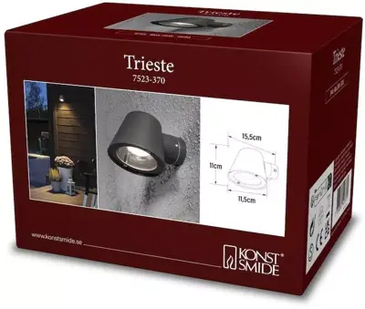 Konstsmide Trieste Wandlamp Antraciet h11cm - afbeelding 4