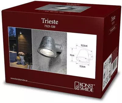 Konstsmide Trieste wandlamp gegalvaniseerd - afbeelding 4