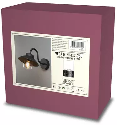 Konstsmide Vega Wandlamp mini Zwart h24.5cm - afbeelding 4