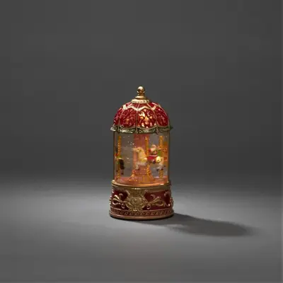 Konstsmide verlicht kerstfiguur lantaarn caroussel rood 11,2x22,3cm - afbeelding 2
