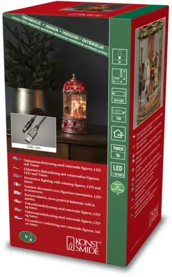 Konstsmide verlicht kerstfiguur lantaarn caroussel rood 11,2x22,3cm - afbeelding 5