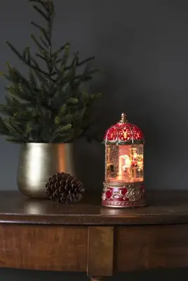 Konstsmide verlicht kerstfiguur lantaarn caroussel rood 11,2x22,3cm - afbeelding 4