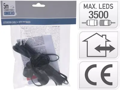 Koppelbare kerstverlichting verlengsnoer 500 cm (5m) - afbeelding 1