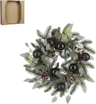 Krans orlando d40cm zwart - afbeelding 1