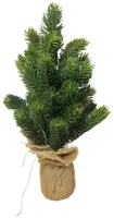 Kunstkerstboom met jute zak 35cm - afbeelding 1