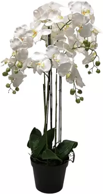 Kunstplant orchidee 88cm wit - afbeelding 1