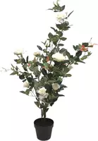 Kunstplant roos 115cm crème - afbeelding 1