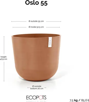  kunststof bloempot oslo 55x48.5 cm terracotta - afbeelding 5
