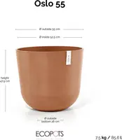  kunststof bloempot oslo 55x48.5 cm terracotta - afbeelding 5