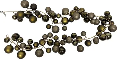 Kunststof guirlande kerstbal 6x180cm groen