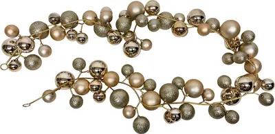 Kunststof guirlande kerstbal 6x180cm parel