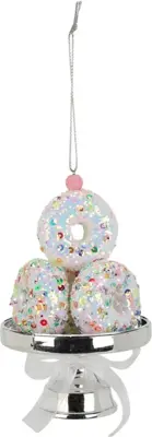 Kunststof kerst ornament donuts 12cm multi