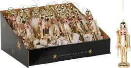 Kunststof kerst ornament notenkraker 17cm goud