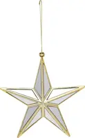 Kunststof kerst ornament ster spiegel 14cm goud kopen?