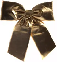 Kunststof kerst ornament strik 28cm goud