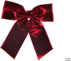 Kunststof kerst ornament strik 28cm rood