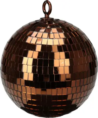 Kunststof kerstbal discobal 18cm bruin