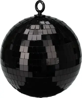 Kunststof kerstbal discobal 18cm zwart