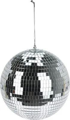 Kunststof kerstbal discobal 30cm zilver