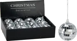 Kunststof kerstbal discobal 6cm zilver kopen?