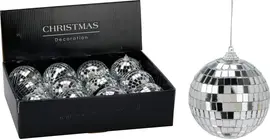Kunststof kerstbal discobal 8cm zilver kopen?