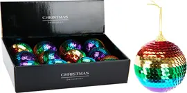 Kunststof kerstbal sequins 7.5cm multi kopen?