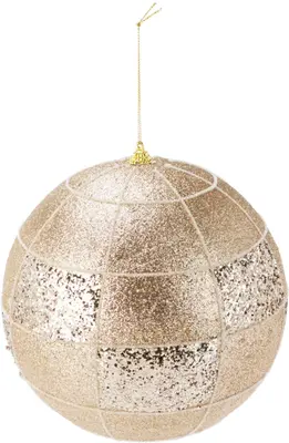Kunststof kerstbal vlakken 15cm champagne