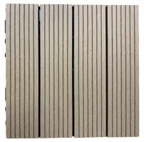 Kunststof tuintegel 30x30x2,4 cm teak