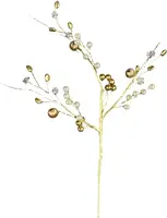 Kunsttak bes 30cm wit, goud - afbeelding 1