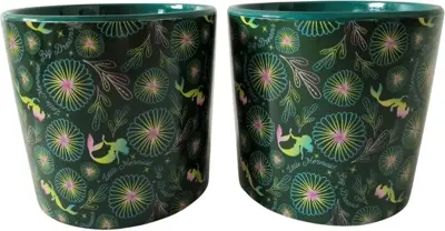 Kurt S. Adler bloempot disney ariel keramiek 12x11cm groen