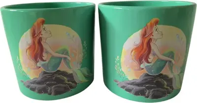 Kurt S. Adler bloempot disney ariel keramiek 14.5x14cm blauw