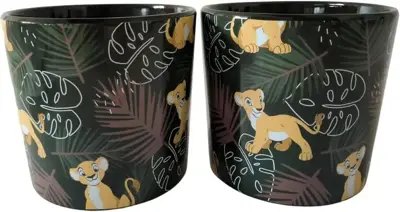 Kurt S. Adler bloempot disney lion king keramiek 12x11cm groen