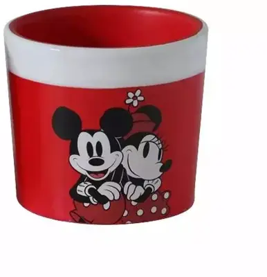 Kurt S. Adler bloempot disney mickey keramiek 8.5x7.5cm rood