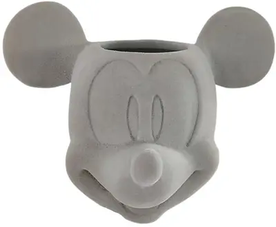 Kurt S. Adler bloempot disney mickey mouse flock keramiek 17x20x14cm grijs
