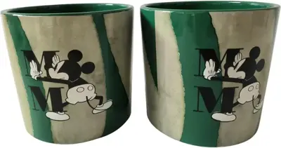 Kurt S. Adler bloempot disney mickey mouse keramiek 14.5x14cm groen