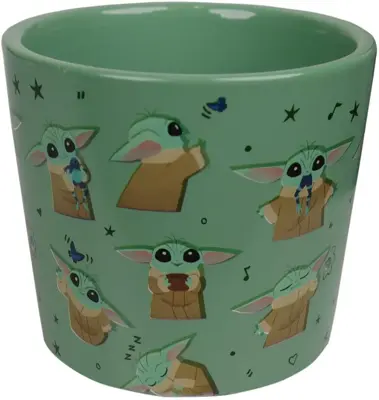 Kurt S. Adler bloempot disney star wars grogu keramiek 8.5x7.5cm groen