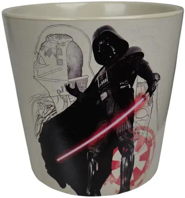 Kurt S. Adler bloempot disney star wars keramiek 14.5x14cm grijs