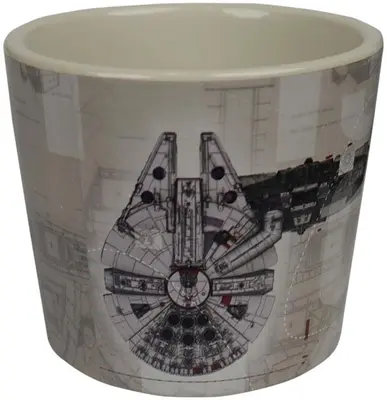 Kurt S. Adler bloempot disney star wars keramiek 8.5x7.5cm grijs