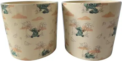 Kurt S. Adler bloempot disney stitch keramiek 14.5x14cm beige