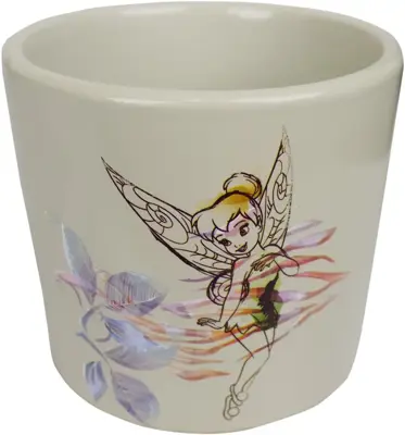Kurt S. Adler bloempot disney tinkerbell keramiek 8.5x7.5cm grijs