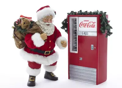 Kurt S. Adler Coca-Cola kerstman met automaat 28cm rood, wit - afbeelding 1
