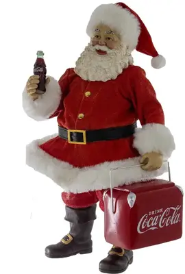 Kurt S. Adler Coca-Cola kerstman met koelbox 26cm rood, wit - afbeelding 1