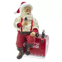Kurt S. Adler coca-cola kerstman op koelbox 26cm rood, wit kopen?