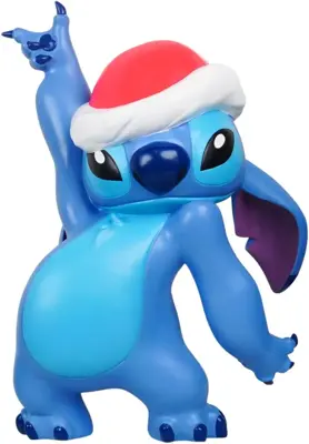Kurt S. Adler disney kerstbeeld stitch met kerstmuts 50cm blauw - afbeelding 1