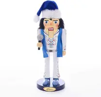 Kurt S. Adler Elvis Presley notenkraker king of spades suit 28cm wit, blauw - afbeelding 1