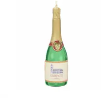 Kurt S. Adler glazen kerstbal champagnefles 15cm multi - afbeelding 1