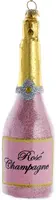 Kurt S. Adler glazen kerstbal champagnefles 15cm roze  - afbeelding 1