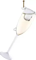 Kurt S. Adler glazen kerstbal champagneglas 10cm transparant - afbeelding 1
