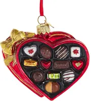 Kurt S. Adler glazen kerstbal chocoladebox hart 7.5cm multi - afbeelding 1