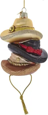 Kurt S. Adler glazen kerstbal cowboyhoed 11cm multi - afbeelding 1